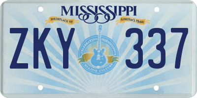 MS license plate ZKY337