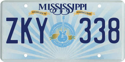 MS license plate ZKY338