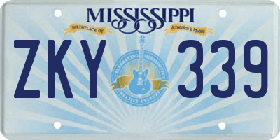 MS license plate ZKY339