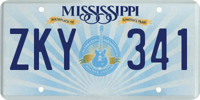 MS license plate ZKY341