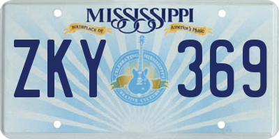 MS license plate ZKY369