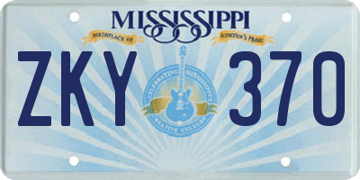 MS license plate ZKY370