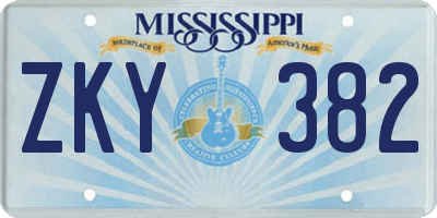 MS license plate ZKY382