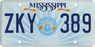 MS license plate ZKY389