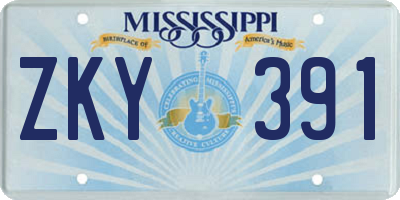 MS license plate ZKY391