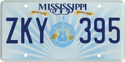 MS license plate ZKY395
