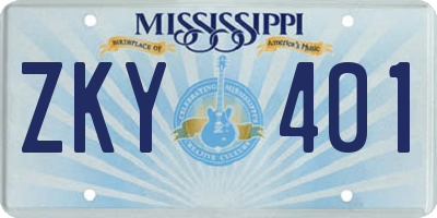 MS license plate ZKY401
