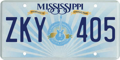 MS license plate ZKY405