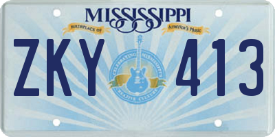 MS license plate ZKY413