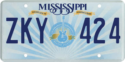 MS license plate ZKY424