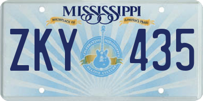 MS license plate ZKY435