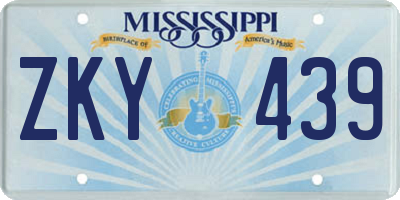 MS license plate ZKY439