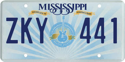 MS license plate ZKY441