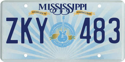 MS license plate ZKY483