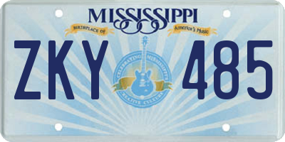 MS license plate ZKY485
