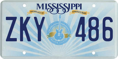 MS license plate ZKY486