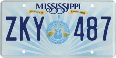 MS license plate ZKY487