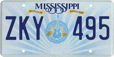 MS license plate ZKY495