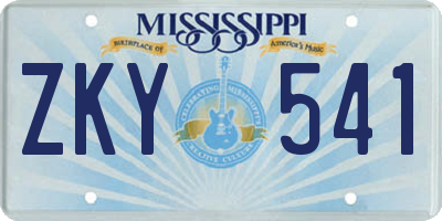 MS license plate ZKY541