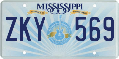 MS license plate ZKY569