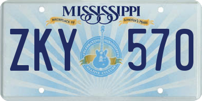 MS license plate ZKY570