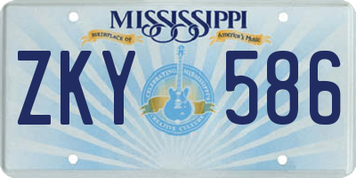 MS license plate ZKY586