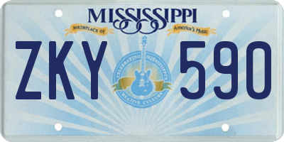 MS license plate ZKY590