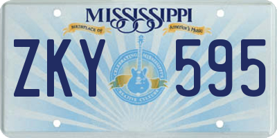 MS license plate ZKY595