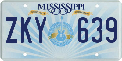 MS license plate ZKY639