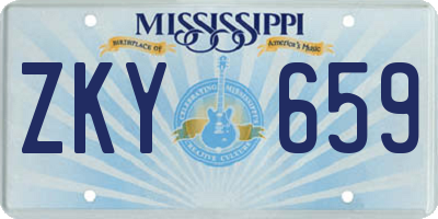 MS license plate ZKY659