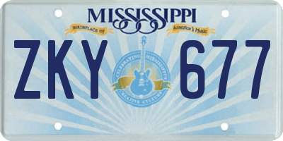 MS license plate ZKY677