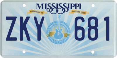 MS license plate ZKY681