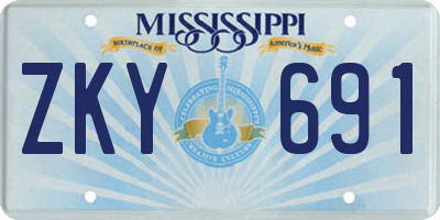 MS license plate ZKY691
