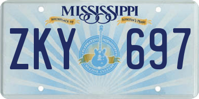 MS license plate ZKY697