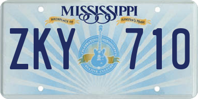 MS license plate ZKY710