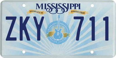 MS license plate ZKY711