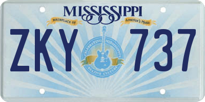 MS license plate ZKY737
