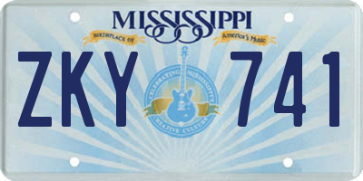 MS license plate ZKY741