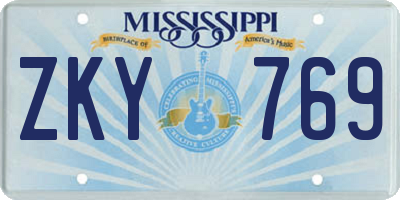 MS license plate ZKY769