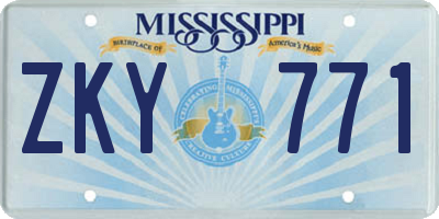 MS license plate ZKY771