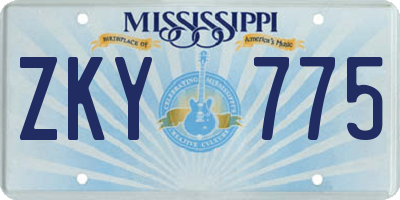 MS license plate ZKY775