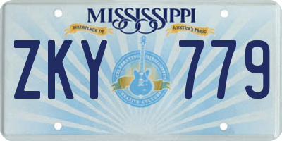 MS license plate ZKY779