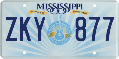 MS license plate ZKY877