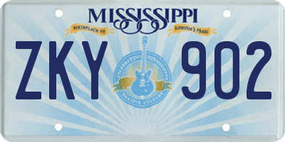 MS license plate ZKY902