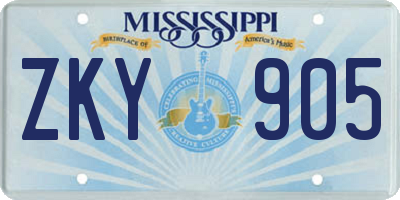 MS license plate ZKY905