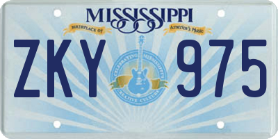 MS license plate ZKY975