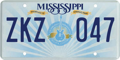 MS license plate ZKZ047