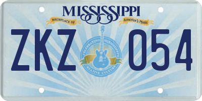 MS license plate ZKZ054