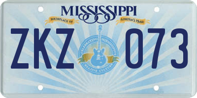 MS license plate ZKZ073