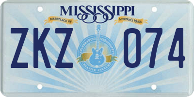MS license plate ZKZ074